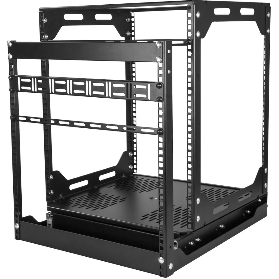 Startech.Com 12U Sliding Rotating Open Frame Network Rack - 4 Post Av /Data Rack - 16.7" Deep Slide-Out It Equipment Rack W/Cable Management Pull Out/Pivoting Computer/Communications Rack