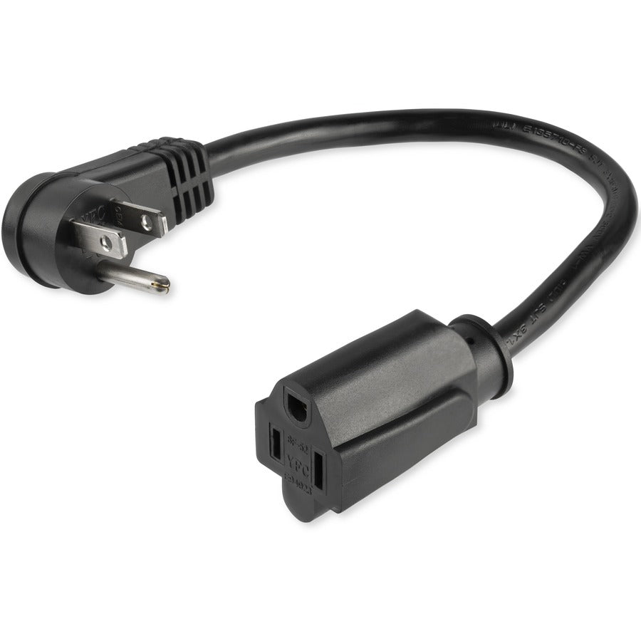 Startech.Com 1Ft (30Cm) Power Extension Cord, Right Angle Nema 5-15P To Nema 5-15R, 13A 125V, 16Awg,
