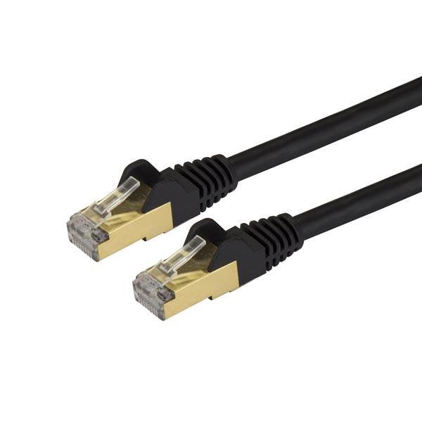 Startech.Com 1Ft Cat6A Ethernet Cable - 10 Gigabit Shielded Snagless Rj45 100W Poe Patch Cord - C6Aspat1Bk