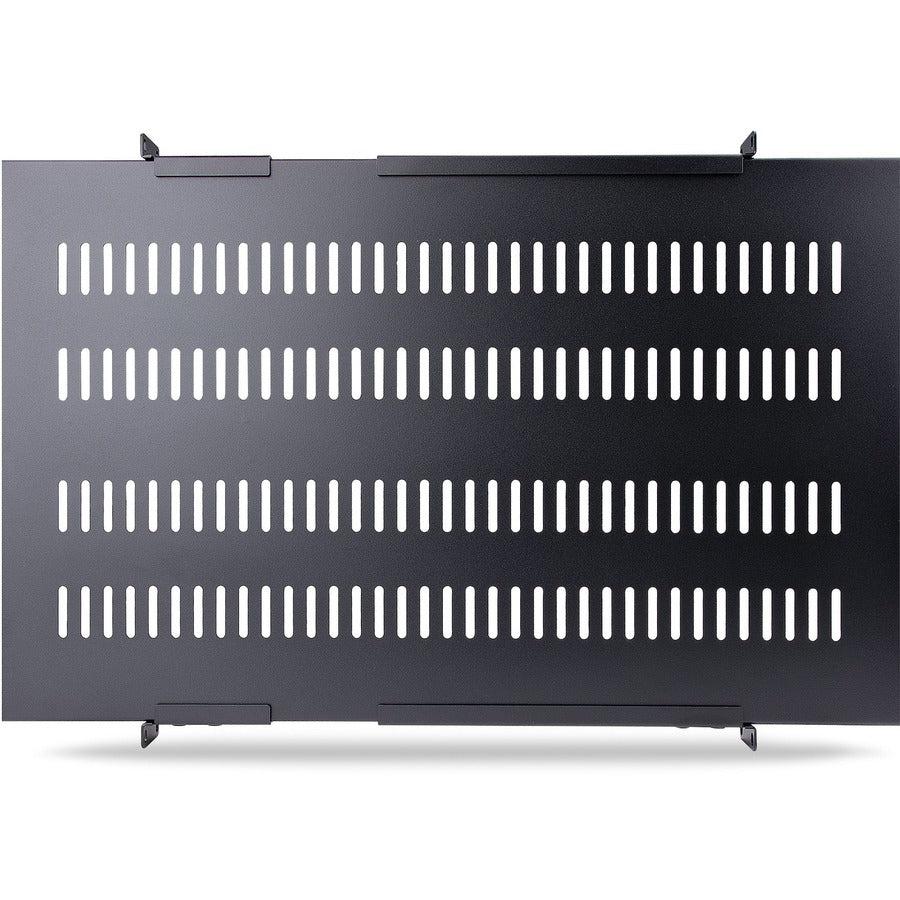 Startech.Com 1U Adjustable Mounting Depth Vented Rack Mount Shelf - Heavy Duty Fixed Rack Shelf - 250Lbs / 113Kg