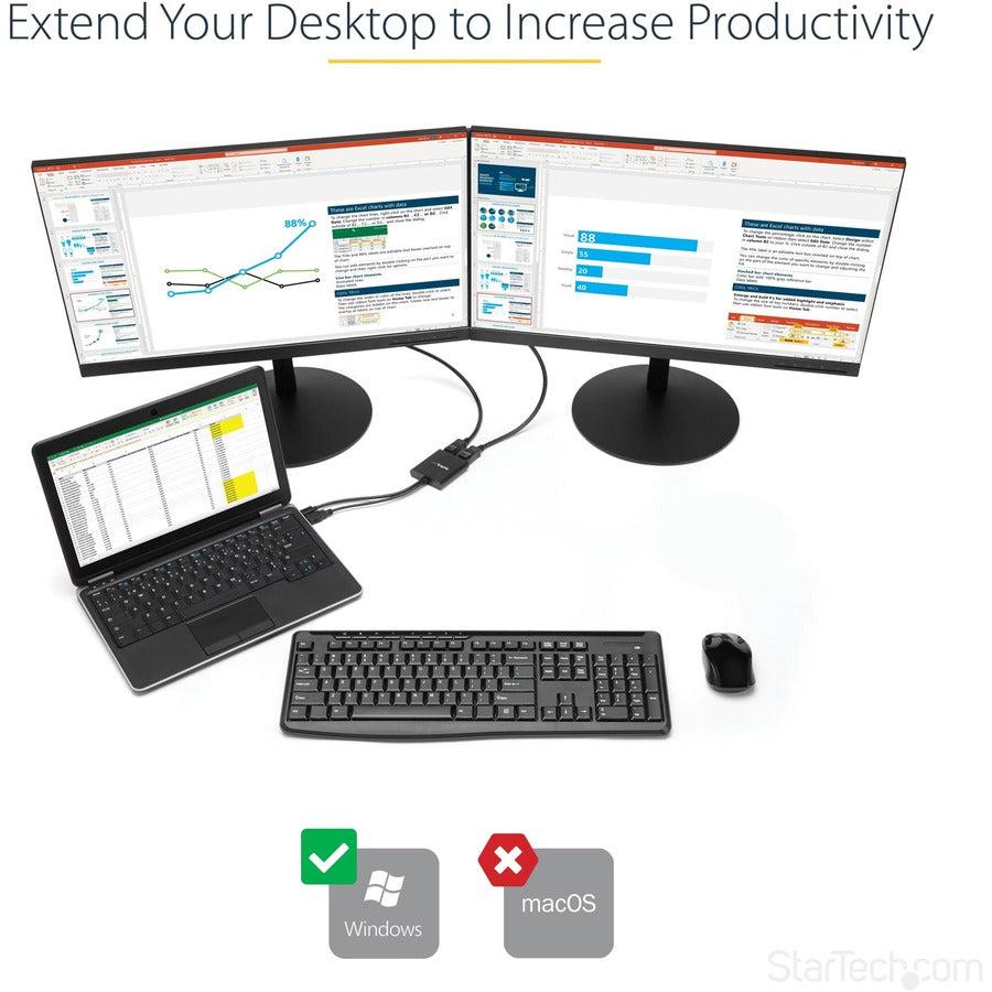 Startech.Com 2-Port Multi Monitor Adapter - Mini Displayport To 2X Displayport Mst Hub - Dual 4K