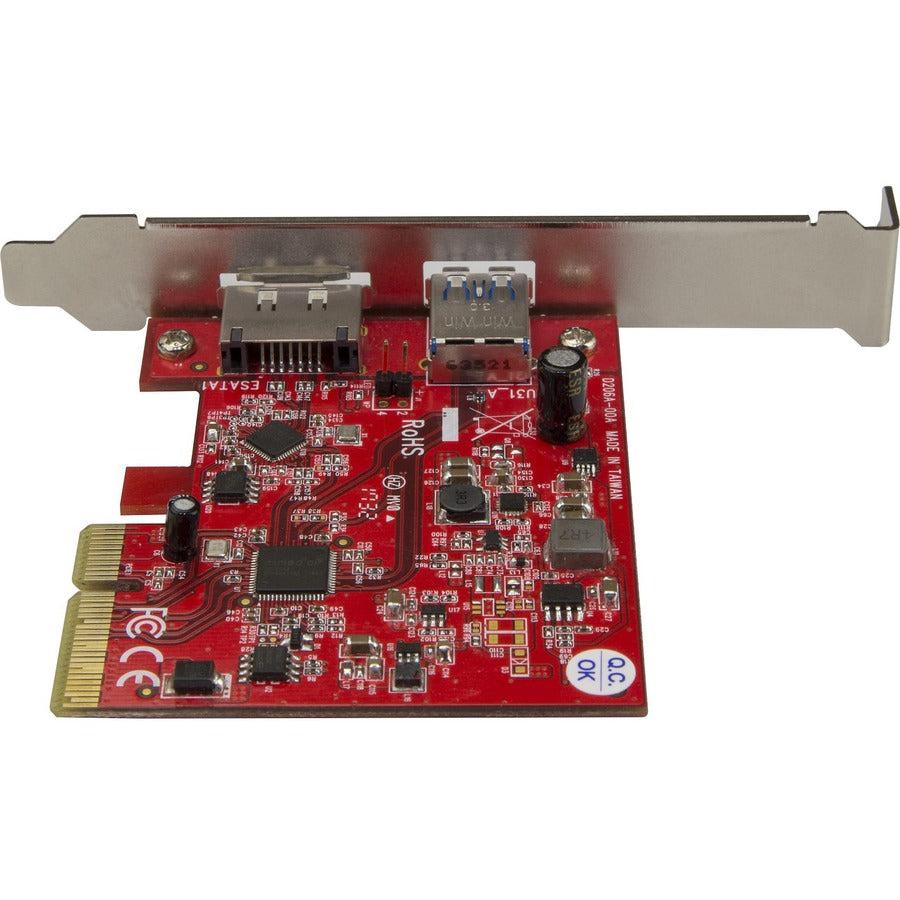Startech.Com 2-Port Usb 3.1 (10Gbps) And Esata Pcie Card - 1X Usb-A And 1X Esata