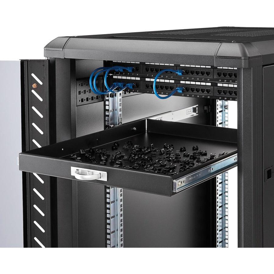 Startech.Com 22In Black Deep Sliding Server Rack Cabinet Shelf