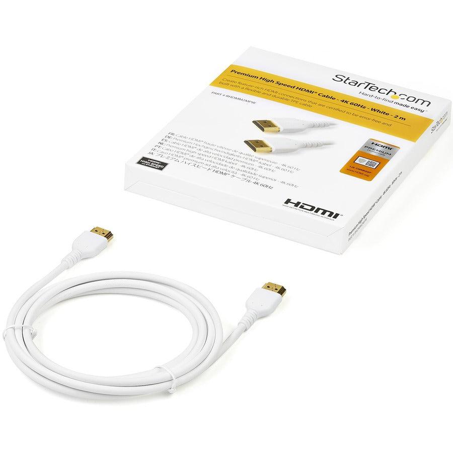 Startech.Com 2M Premium Certified Hdmi 2.0 Cable With Ethernet - Durable High Speed Uhd 4K 60Hz