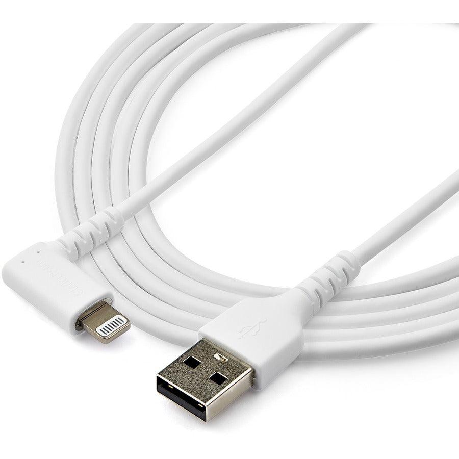Startech.Com 2M Usb A To Lightning Cable - Durable 90 Degree Right Angled White Usb Type A To