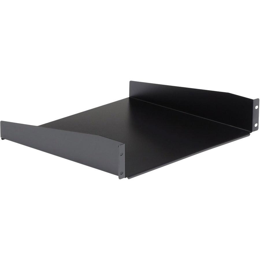 Startech.Com 2U Server Rack Shelf - Universal Rack Mount Cantilever Shelf For 19" Network Equipment Rack & Cabinet - Heavy Duty Steel  Weight Capacity 44Lb/20Kg - 16" Deep Tray, Black