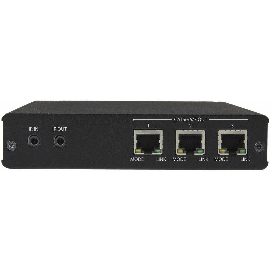 Startech.Com 3-Port Hdbaset Extender Kit With 3 Receivers - 1X3 Hdmi Over Cat5E Splitter - Up To 4K