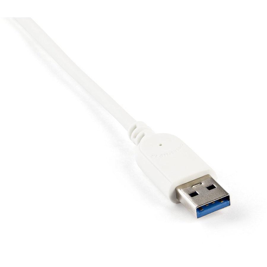 Startech.Com 3-Port Portable Usb 3.0 Hub Plus Gigabit Ethernet - Built-In Cable