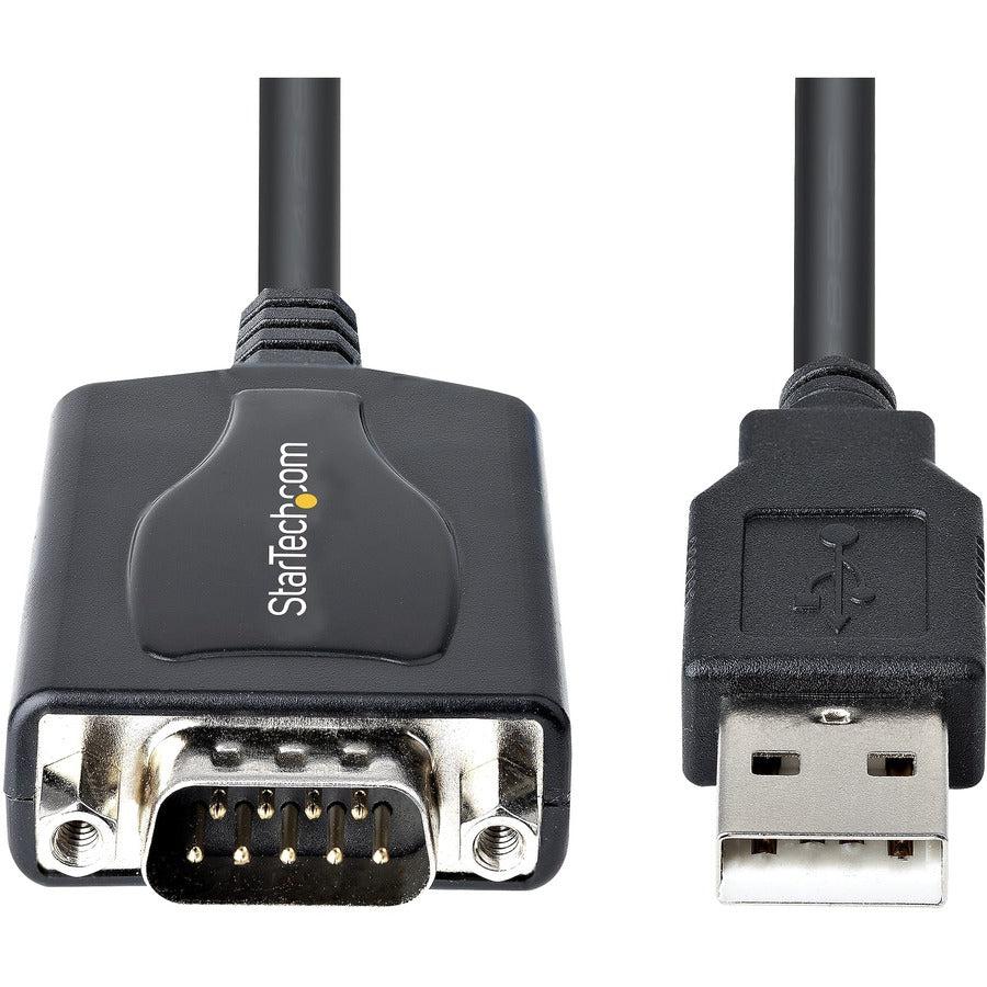 Startech.Com 3Ft (1M) Usb To Serial Cable With Com Port Retention, Db9 Male Rs232 To Usb Converter, Usb To Serial Adapter For Plc/Printer/Scanner, Prolific Chipset, Windows/Mac