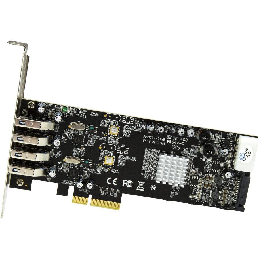 Startech.Com 4 Port Pci Express (Pcie) Superspeed Usb 3.0 Card Adapter W/ 2 Dedicated 5Gbps Channels - Uasp - Sata / Lp4 Power