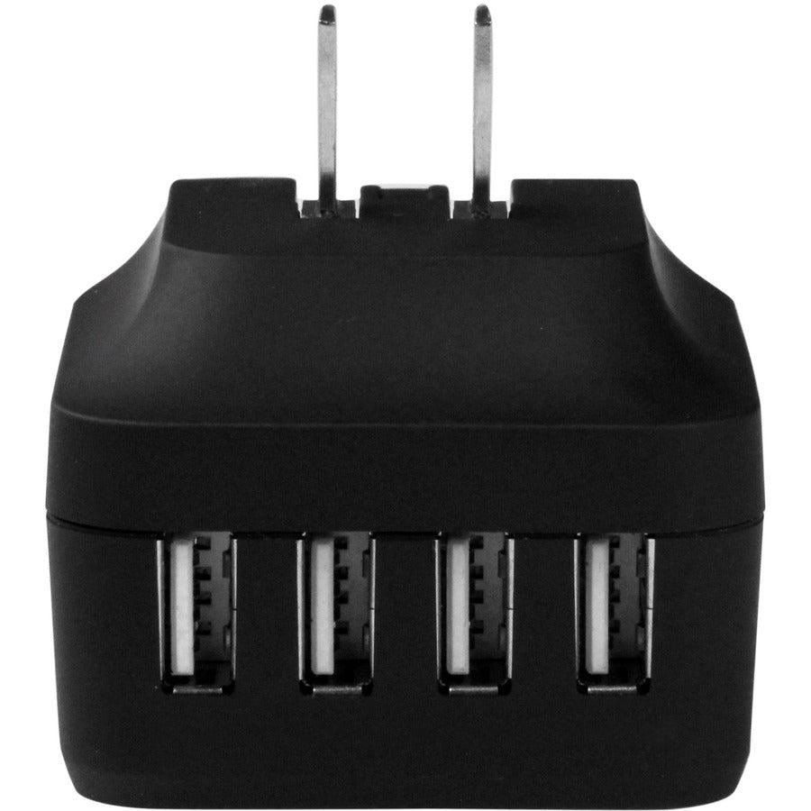 Startech.Com 4-Port Usb Wall Charger - International Travel - 34W/6.8A - Black