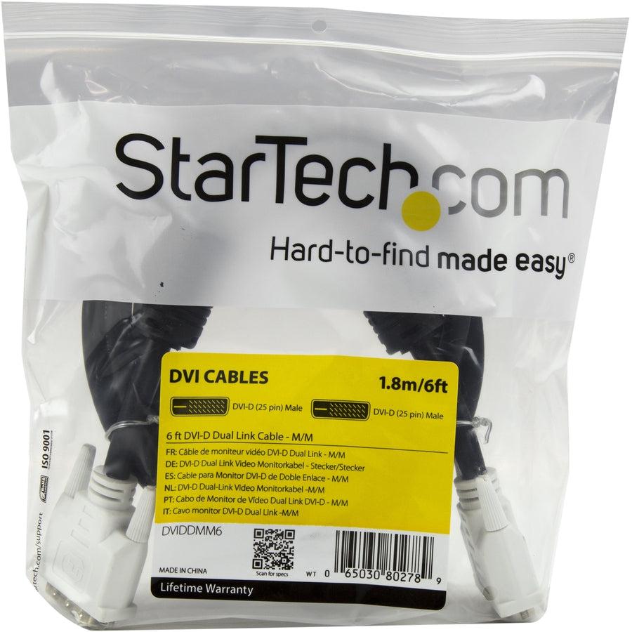 Startech.Com 6 Ft Dvi-D Dual Link Cable - M/M