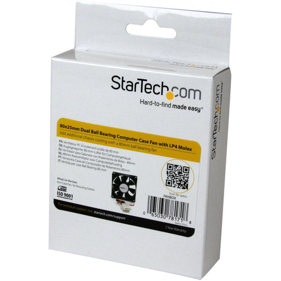 Startech.Com 80X25Mm Dual Ball Bearing Computer Case Fan W/ Lp4 Connector