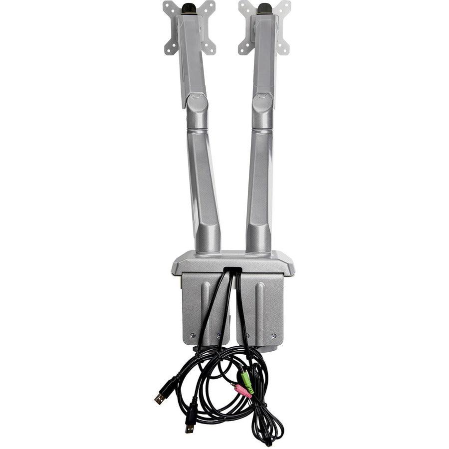 Startech.Com Desk Mount Dual Monitor Arm With Usb & Audio - Desk Clamp Vesa Mount For Up To 32