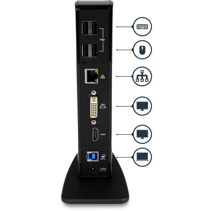 Startech.Com Dual Monitor Usb 3.0 Docking Station With Hdmi - Dvi - 6 X Usb Ports