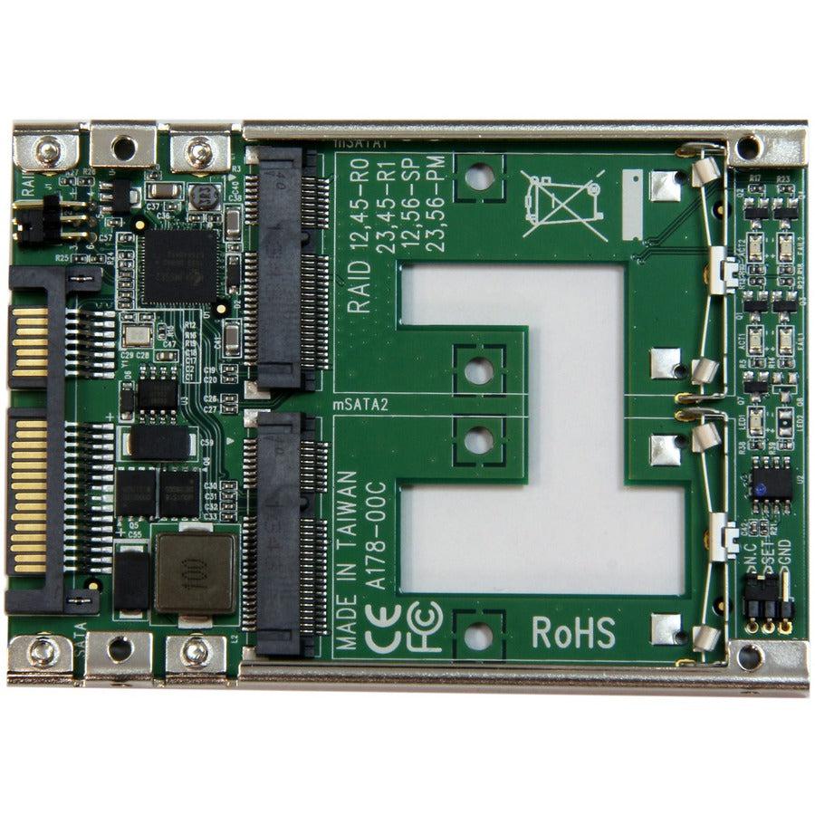 Startech.Com Dual Msata Ssd To 2.5 Sata Raid Adapter Converter