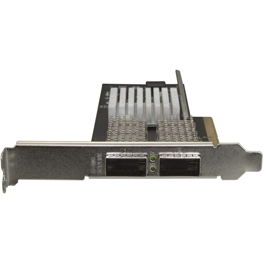 Startech.Com Dual Port 40G Qsfp+ Network Card - Intel Xl710 Open Qsfp+ Converged Adapter - Pcie 40 Gigabit Ethernet Server Nic - 40Gbe Fiber Optic Lan Card - Dell Poweredge Hpe Proliant