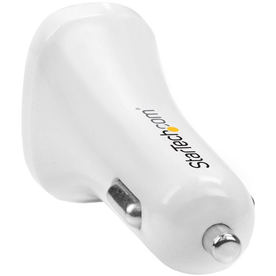 Startech.Com Dual-Port Usb Car Charger - 24W/4.8A - White