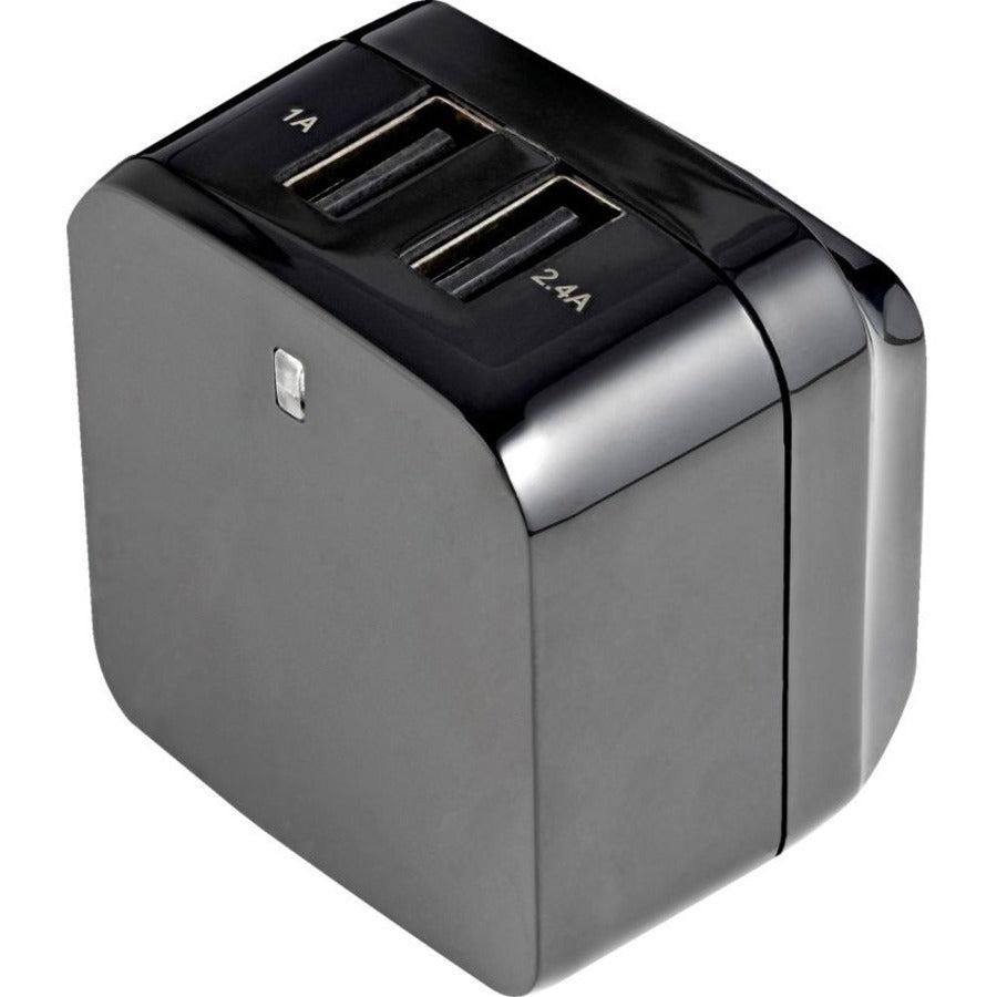 Startech.Com Dual-Port Usb Wall Charger - International Travel - 17W/3.4A - Black