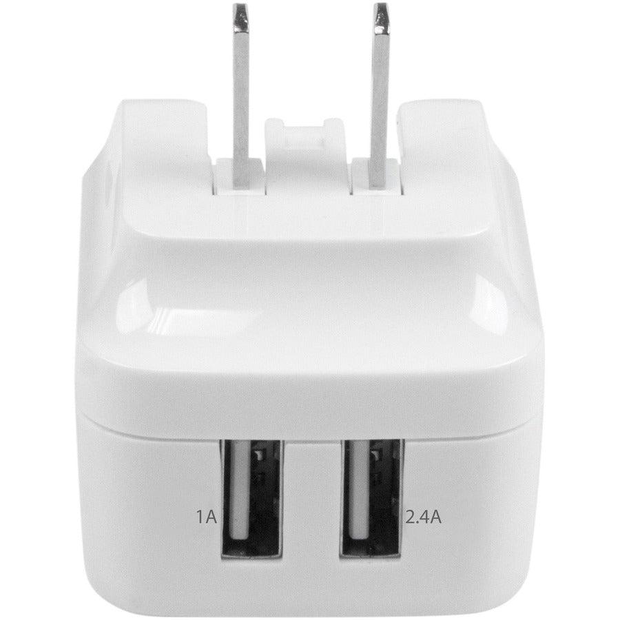 Startech.Com Dual-Port Usb Wall Charger - International Travel - 17W/3.4A - White
