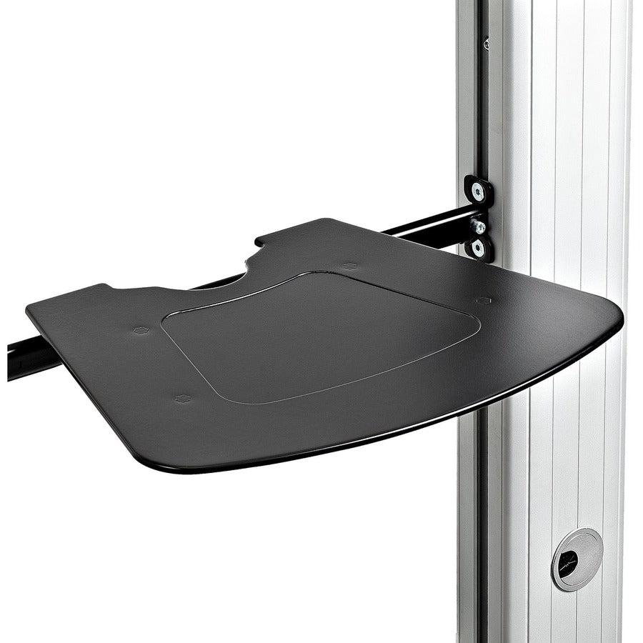 Startech.Com Dual Tv Cart For 37-60In Vesa Tvs Up To 110Lb/50Kg Each - Height Adjustable Tv Mount, Mobile Display Cart W/ Equipment Shelves - Rolling Tv Cart On Wheels - Rolling Tv Stand