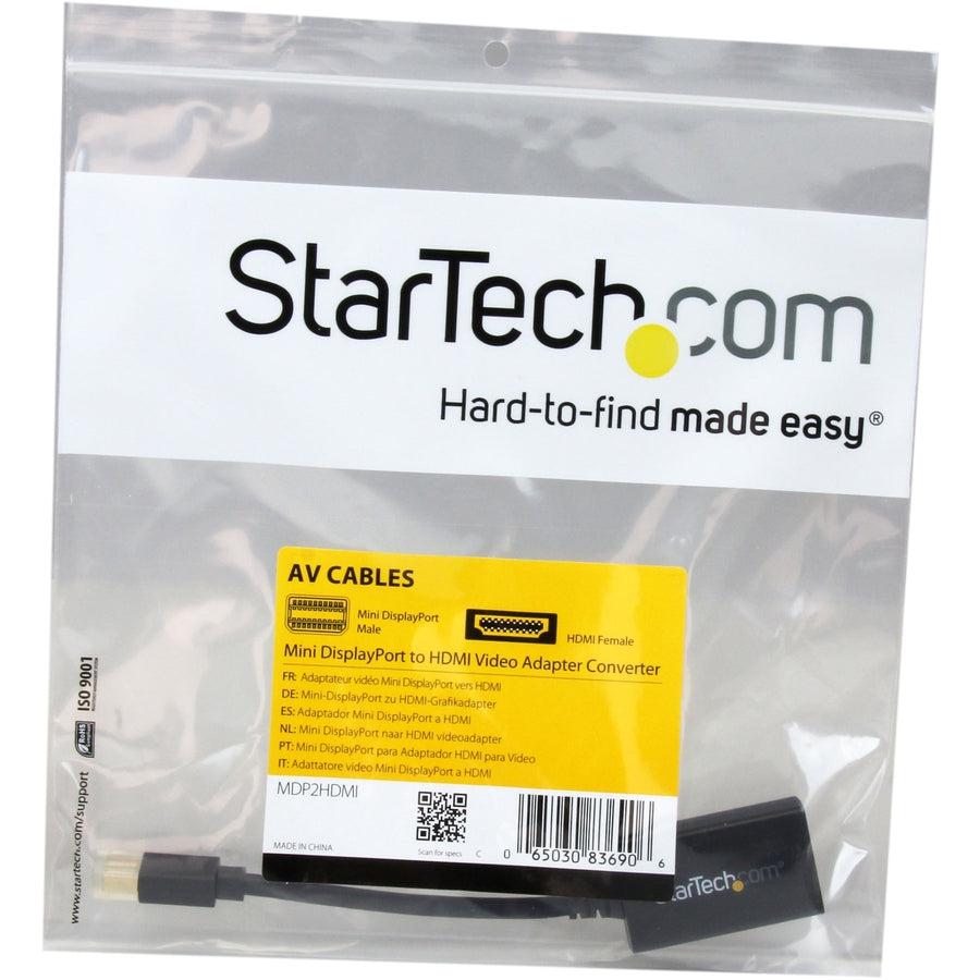 Startech.Com Mini Displayport To Hdmi Adapter - Mdp To Hdmi Video Converter - 1080P - Mini Dp Or Mdp2Hdmi