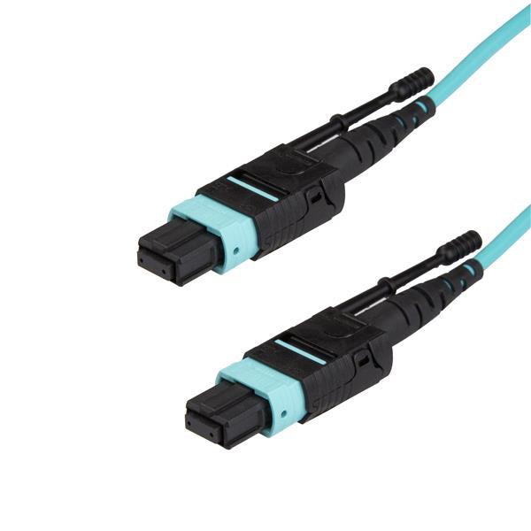 Startech.Com Mpo/Mtp Fiber Optic Cable - Plenum-Rated - Om3, 40Gb - Push/Pull-Tab - 5 M (15 Ft.)