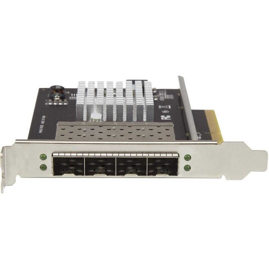 Startech.Com Quad Port 10G Sfp+ Network Card - Intel Xl710 Open Sfp+ Converged Adapter - Pcie 10 Gigabit Ethernet Server Nic - 10Gbe Fiber Optic Lan Card - Dell Poweredge Hpe Proliant