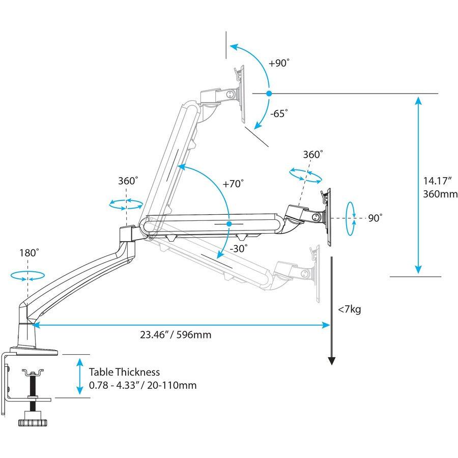 Startech.Com Single Desk-Mount Monitor Arm - Full Motion Articulating - Steel
