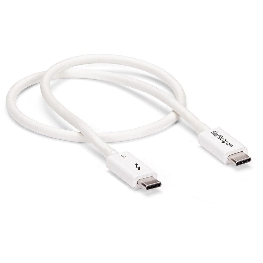 Startech.Com Thunderbolt 3 Cable - 40Gbps - 0.5M - White - Thunderbolt, Usb, And Displayport Compatible