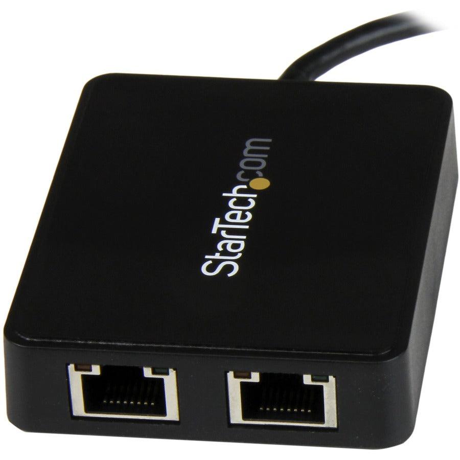 Startech.Com Usb-C To Dual Gigabit Ethernet Adapter With Usb (Type-A) Port