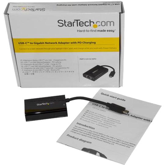 Startech.Com Usb C To Gigabit Ethernet Adapter/Converter W/Pd 2.0 - 1Gbps Usb 3.1 Type C To Rj45/Lan Network W/Power Delivery Pass Through Charging - Tb3 Compatible/ Macbook Pro Chromebook