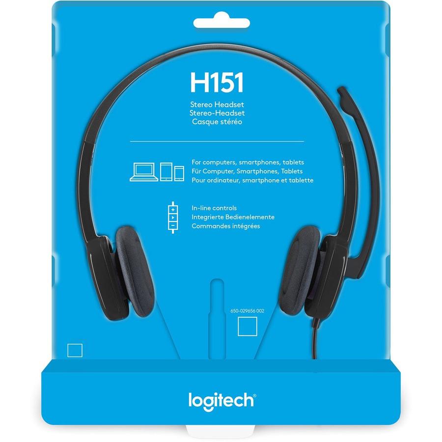 Stereo Sound Headset - Logitech H151 with Noise-Cancelling Microphone | TecISoft 981-000587