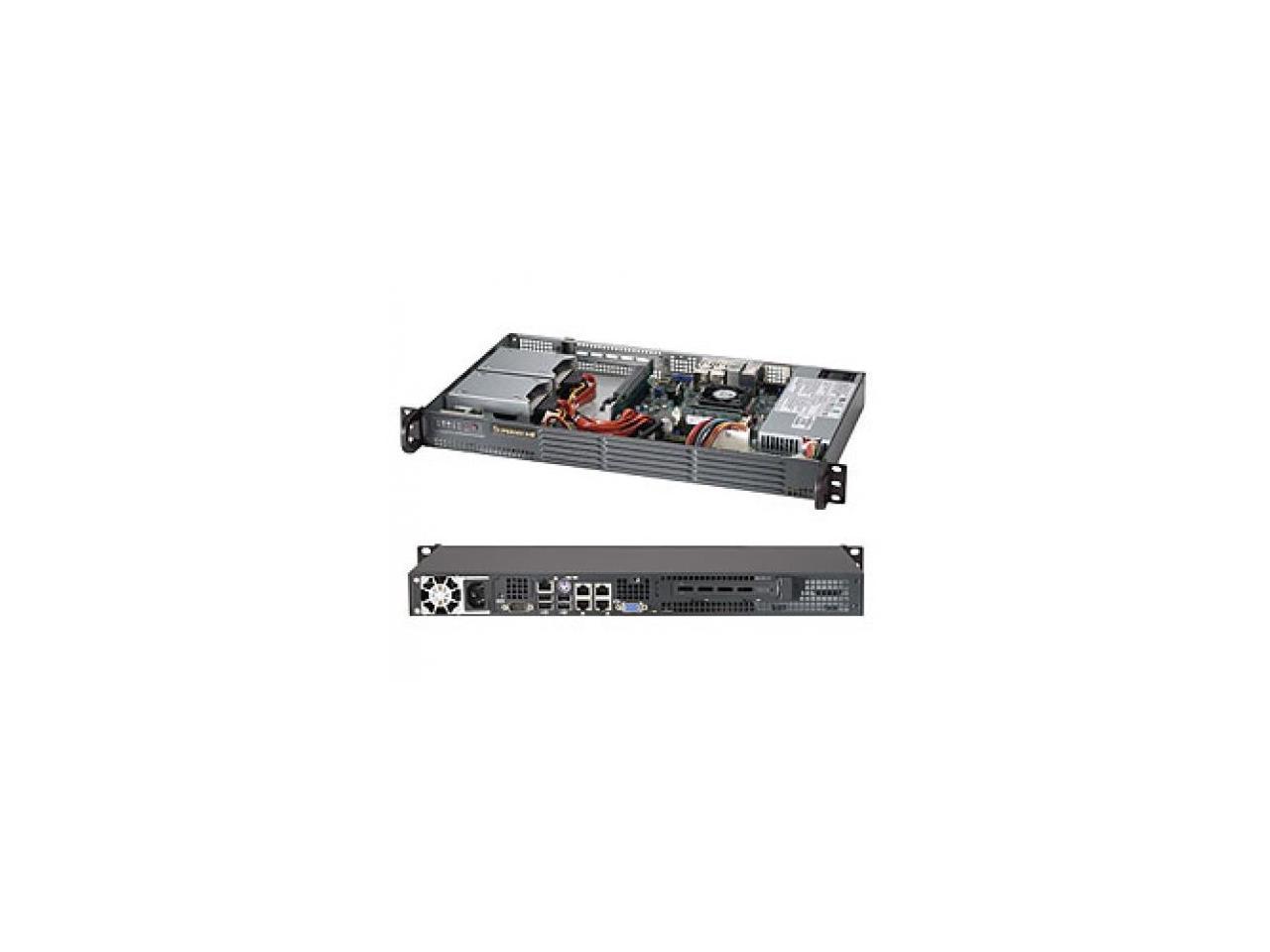 Supermicro Cse-504-203B Supermicro Superchassis Cse-504-203B 200W Mini 1U Rackmount Server Chassis (Black)