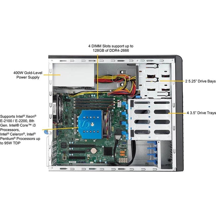 Supermicro Superworkstation 5039C-I Intel C242 Lga 1151 (Socket H4) Midi Tower Black