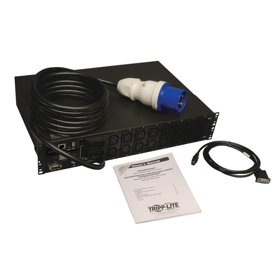 Switched PDU 2U Rack Mount - 7.4kW Remote Monitoring LX Interface | Tripp Lite by Eaton PDUMH32HVNET