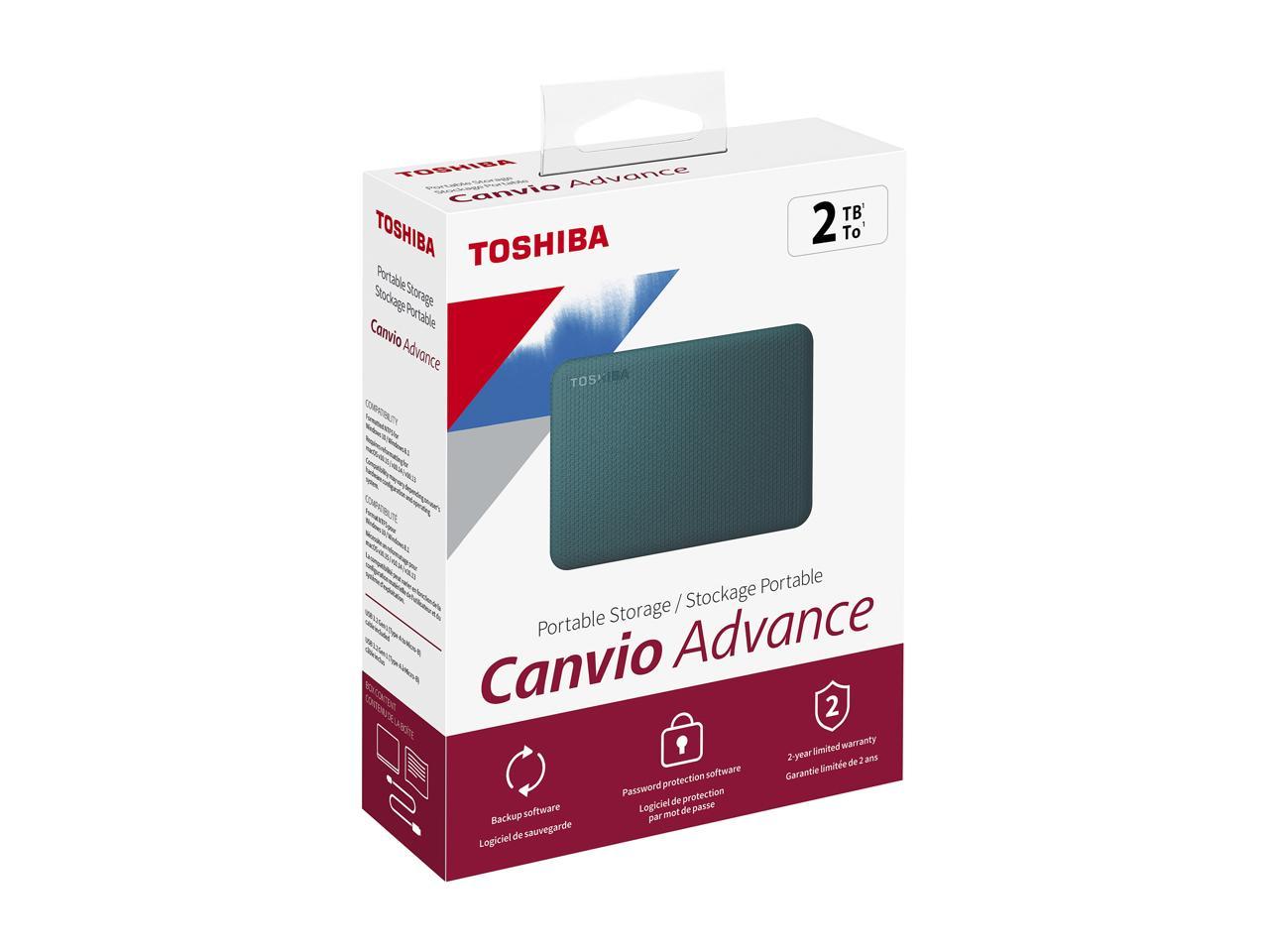 Toshiba 2Tb Canvio Advance Portable External Hard Drive Usb 3.0 Model Hdtca20Xg3Aa Green