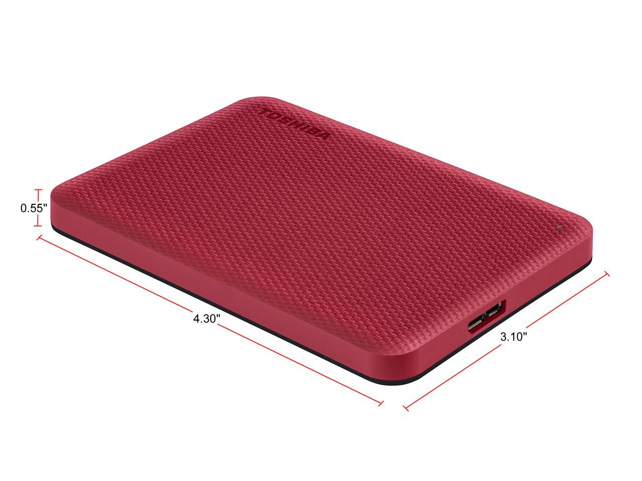 Toshiba 2Tb Canvio Advance Portable External Hard Drive Usb 3.0 Model Hdtca20Xr3Aa Red