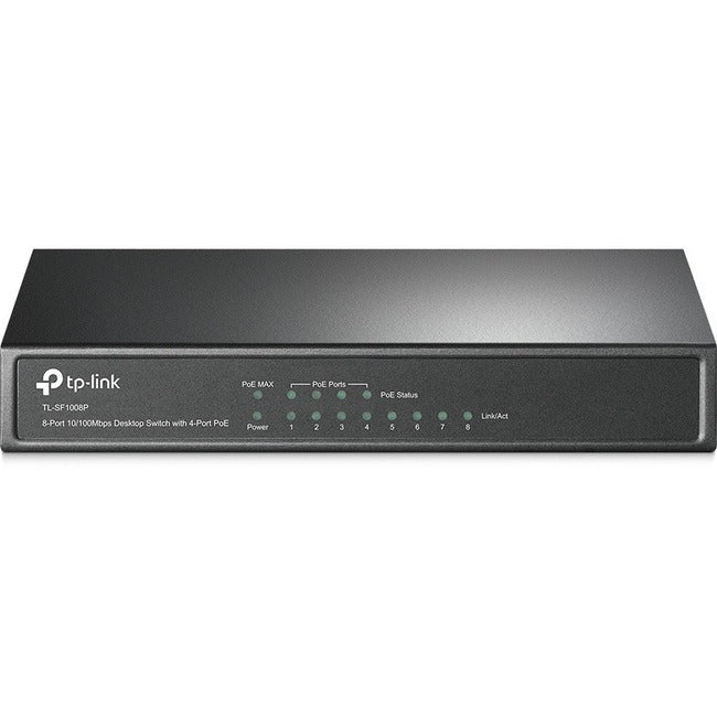 Tp-Link Tl-Sf1008P - 8-Port Fast Ethernet 10/100Mbps Poe Switch - Limited Lifetime Protection