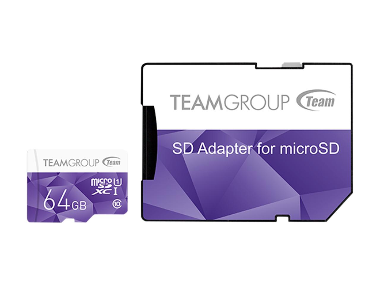 Team Group 512Gb Color Microsdxc Uhs-I/U1 Class 10 Memory Card With Adapter, Speed Up To 80Mb/S (Tcusdx512Guhs54)