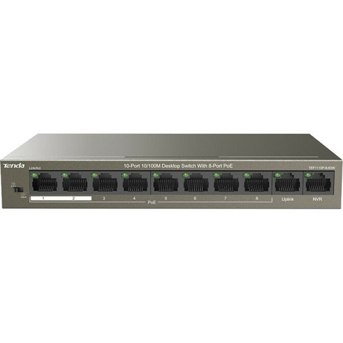 Tenda 10-Port 10/100M Desktop Switch with 8-Port PoE TEF1110P-8-63W
