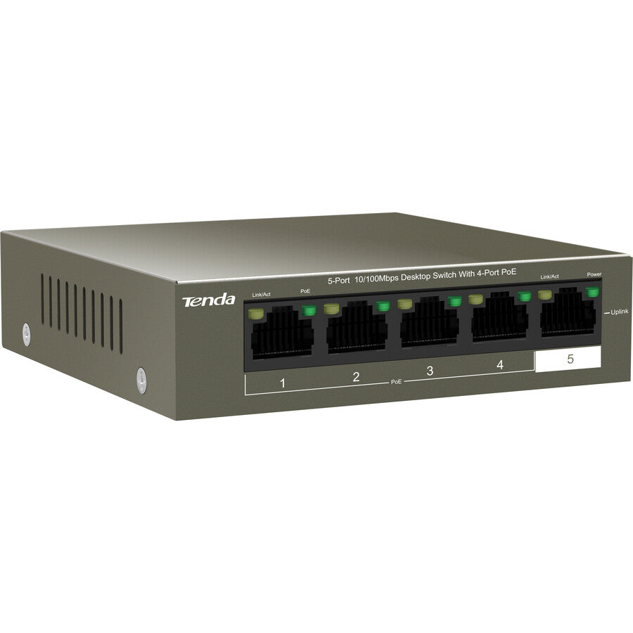 Tenda 5-Port 10/100Mbps Desktop Switch With 4-Port PoE TEF1105P-4-63W