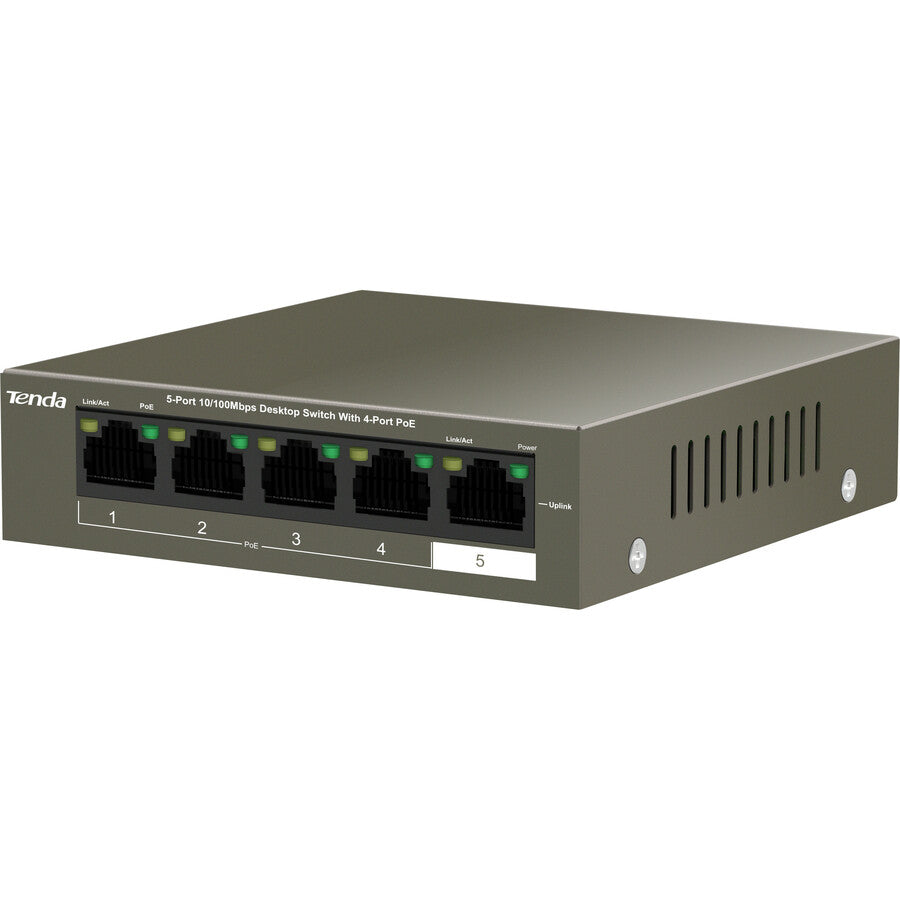 Tenda 5-Port 10/100Mbps Desktop Switch With 4-Port PoE TEF1105P-4-63W