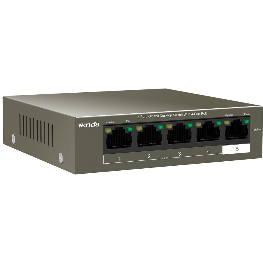 Tenda 5-Port Gigabit Desktop Switch with 4-Port PoE TEG1105P-4-63W