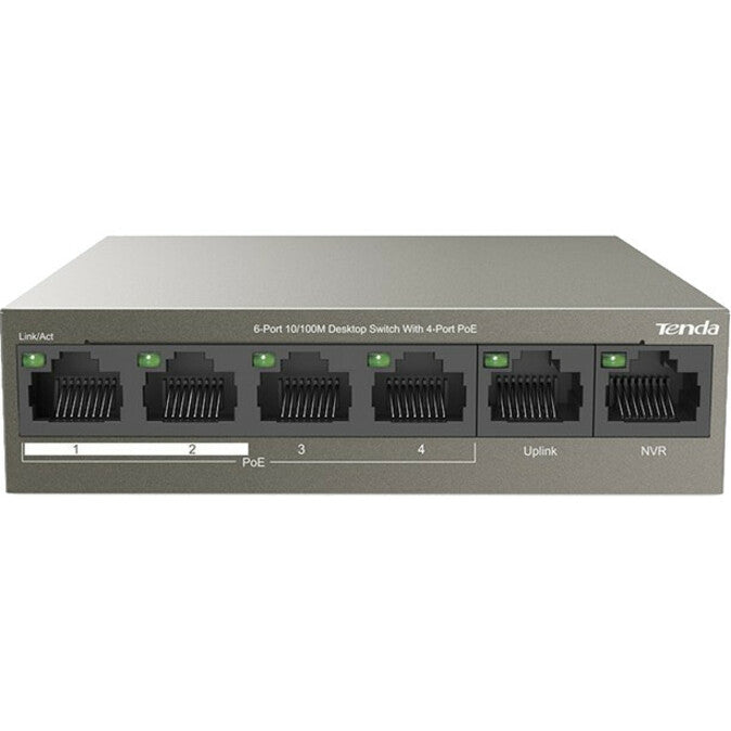 Tenda 6-Port 10/100M Desktop Switch with 4-Port PoE TEF1106P-4-63W