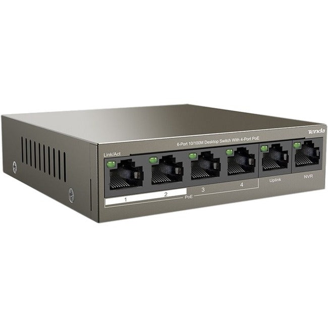 Tenda 6-Port 10/100M Desktop Switch with 4-Port PoE TEF1106P-4-63W