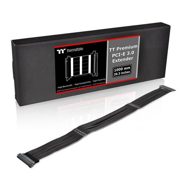 Thermaltake Ac-051-Co1Otn-C1 Tt Premium Pci-E X16 3.0 Black Extender Riser Cable 1000Mm Graphic Cards