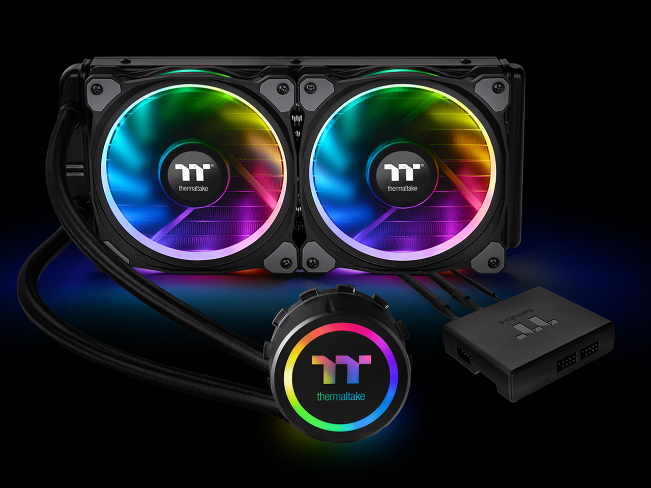 Thermaltake Floe Aio Riing Rgb 240 Tt Premium Edition Pwm Tr4 Lga2066 Ready Liquid Cooling System Cl-W157-Pl12Sw-A
