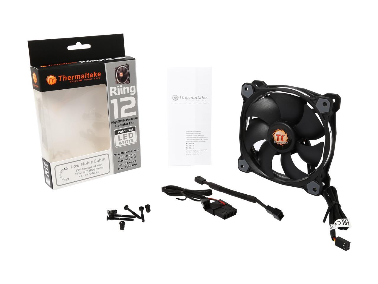 Thermaltake Riing 12 Series High Static Pressure 120Mm Circular White Led Ring Case/Radiator Fan Cl-F038-Pl12Wt-A