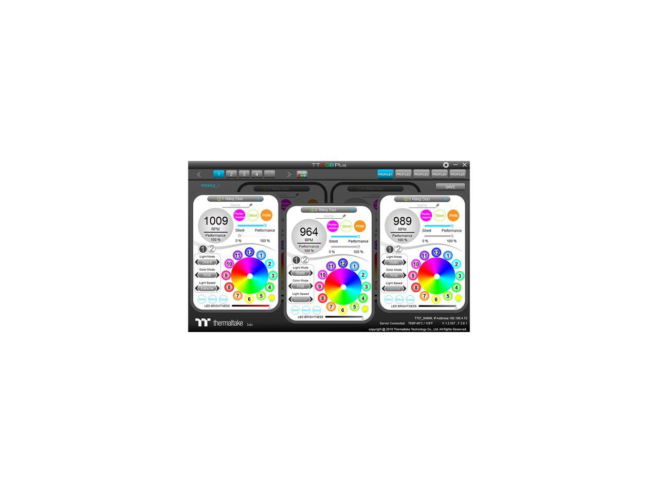 Thermaltake Riing Duo 14 Led Rgb Radiator Fan Tt Premium Edition (3-Fan Pack) Cl-F078-Pl14Sw-A 140Mm Rgb Led Case Fan